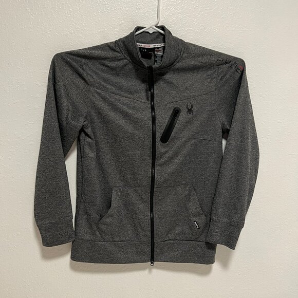 Spyder Active Track Jacket Athletic Athleisure Full Zip Gray Men's size Large - Picture 5 of 6